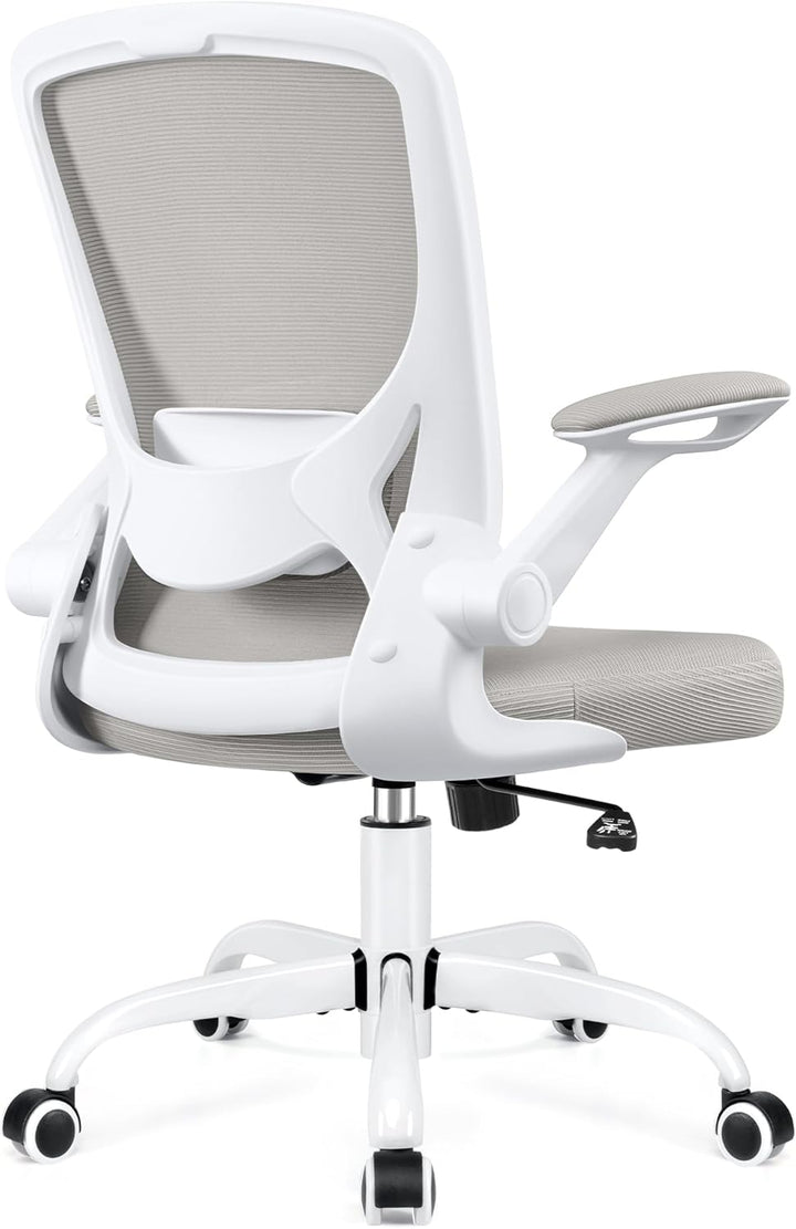 KERDOM Bürostuhl, Ergonomischer Schreibtischstuhl mit Klappbaren Armlehnen, 360° Drehstuhl Mesh Comp