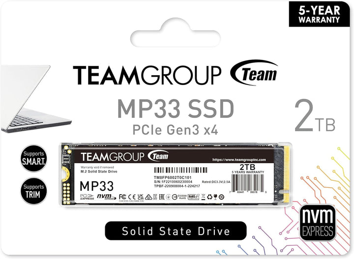 Team Group MP33 2TB PCIE GEN3 X4 NVME M.2 SSD 1800/1500 MB/S One size Classic