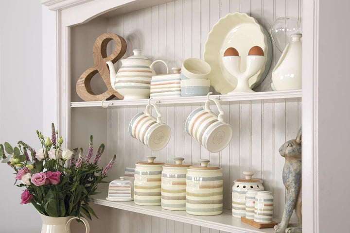 KitchenCraft Classic Collection Gestreifter Keramik Zuckerbehälter als Aufbewahrungsbox - Fassungsve