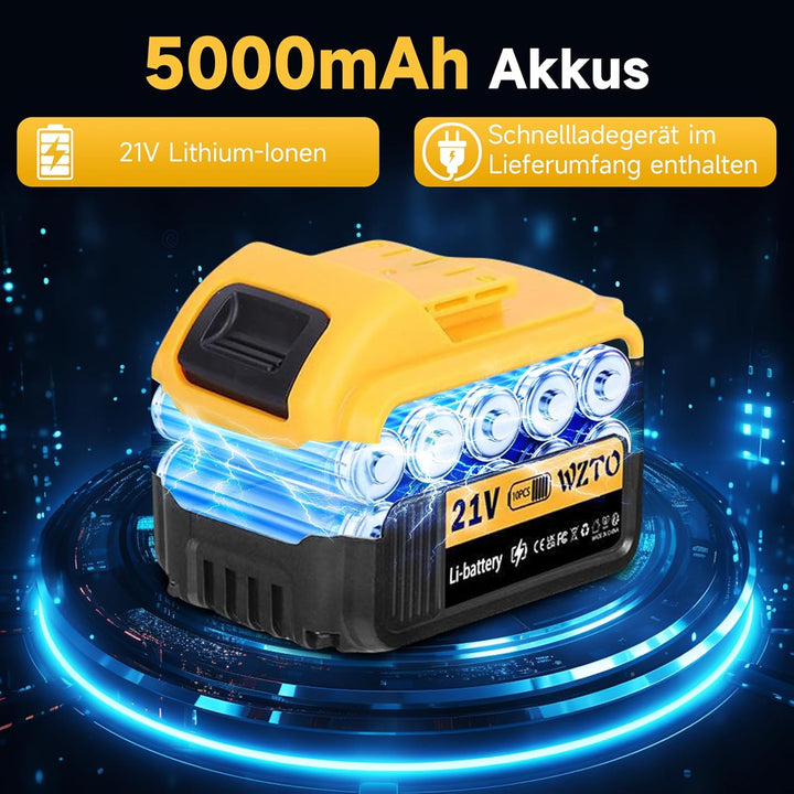 Akku Winkelschleifer 1500W,Ø125mm Scheibendurchmesser,30000RPM Winkelschleifer mit 3 Drehzahlstufen,