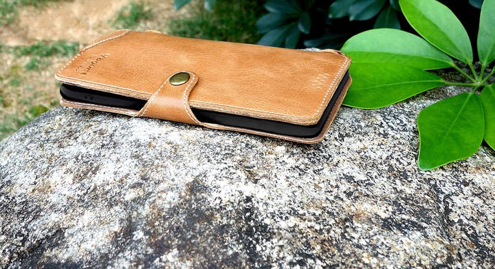 Yogurt Lederhülle für iPhone 14 Pro, Hülle Ledertasche Echtleder Case Handyhülle für iPhone 14 Pro,