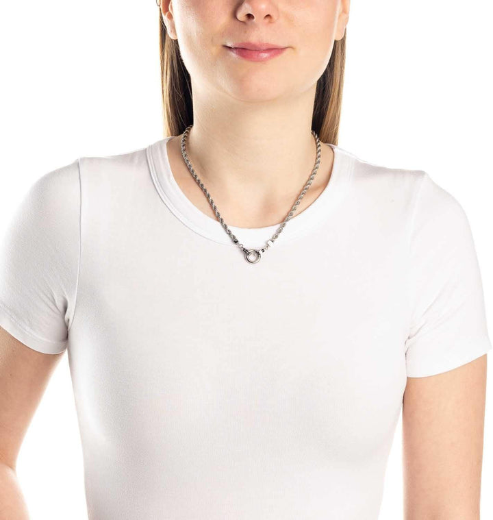 Leonardo Jewels Cordula Halskette, Kette aus Edelstahl mit Clip&amp;Mix Verschluss, silber, Anker-Kette