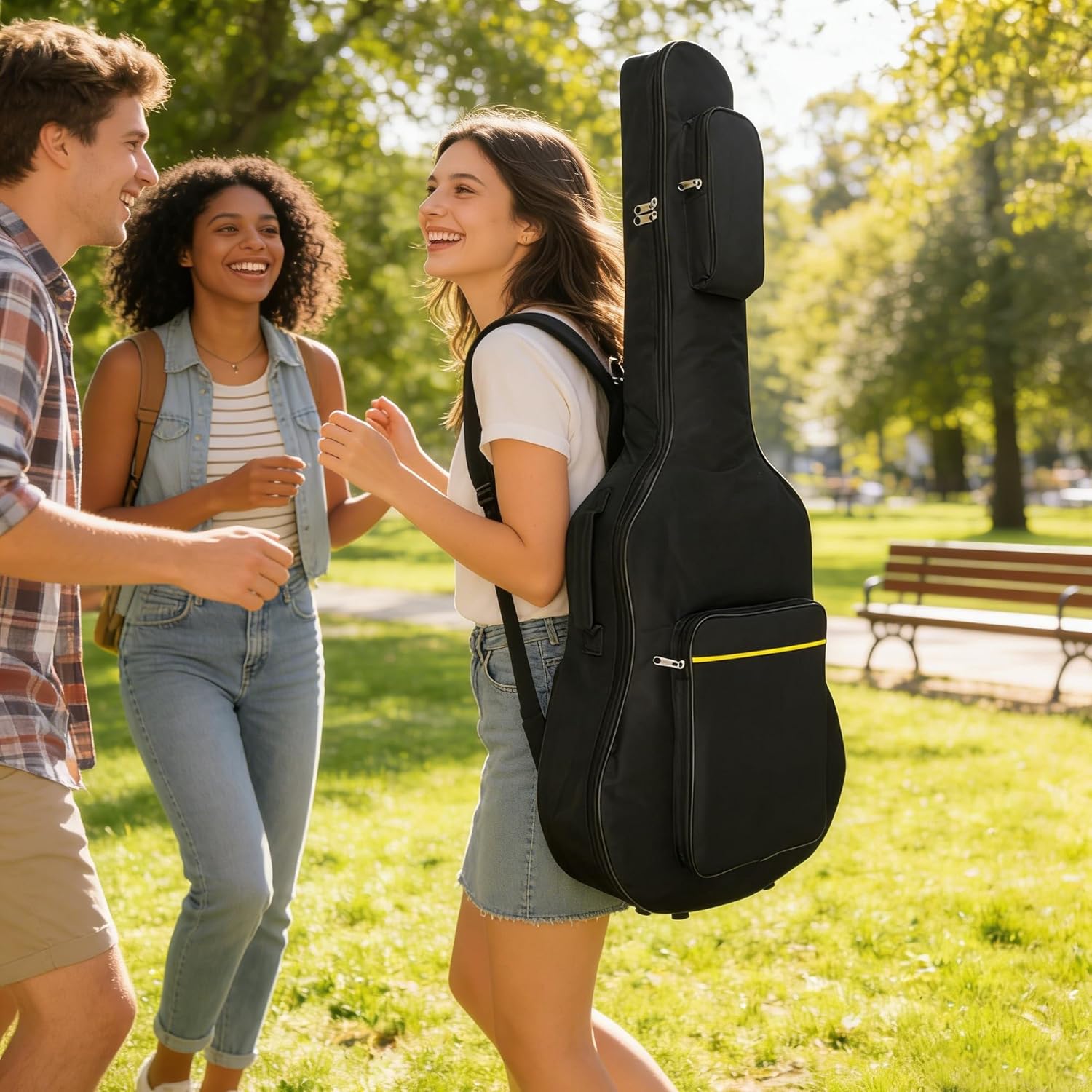 41 Zoll Gitarrentasche,Gitarren Gig Taschen,Plus Baumwolle Dicke wasserdichte verstellbare Schulterg