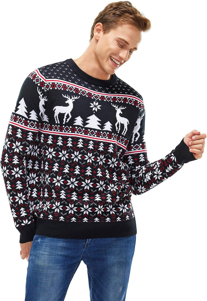 U LOOK UGLY TODAY Hässlicher Weihnachtspullover Herren Unisex Lustig Ugly Christmas Sweater Chunky G