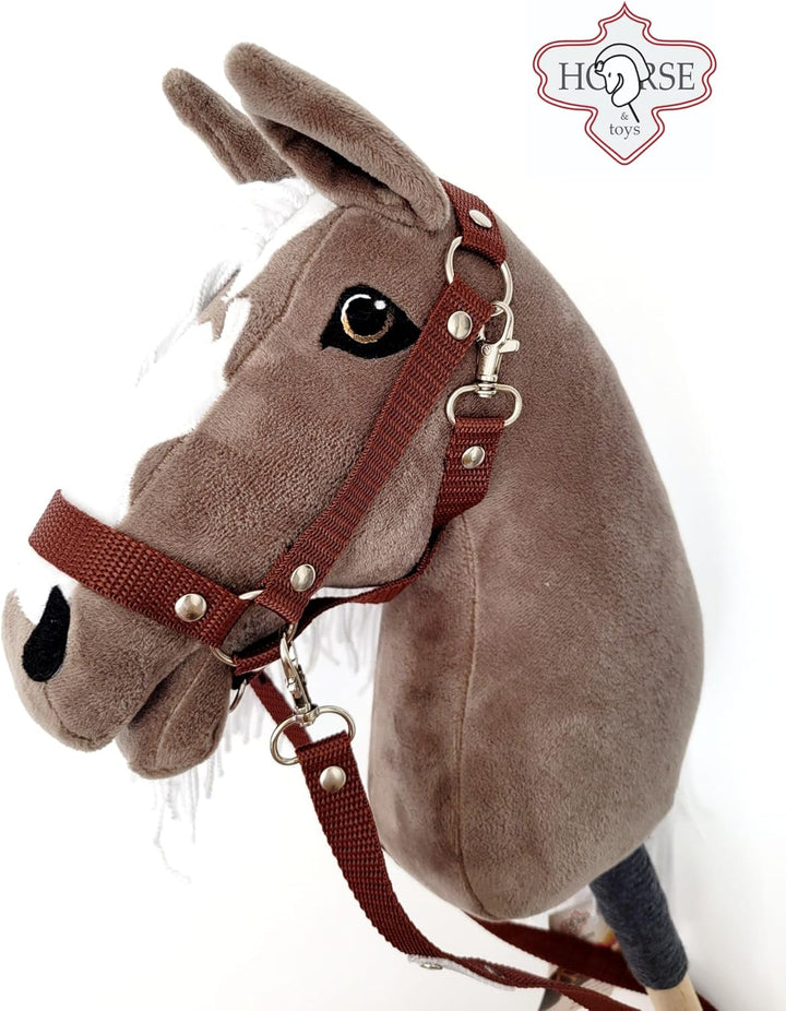 Steckenpferd A4 (Pferd auf einem Stock) Hobby Horse A4 komplett mit Kantar wie auf dem Foto (Spotted