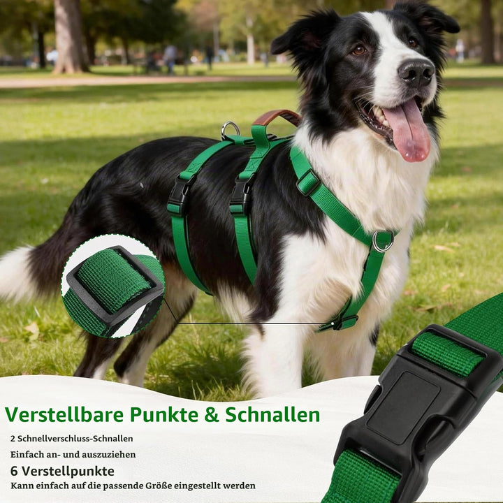 Hundegeschirr Ausbruchsicher, Anti Zug Sicherheitsgeschirr Hund, Verstellbare Brustgeschirr mit Gepo