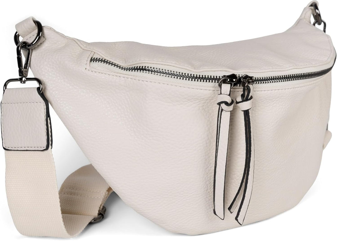 styleBREAKER Damen Halbmond Crossbody Schultertasche, abnehmbarer verstellbarer Schultergurt, Einfar