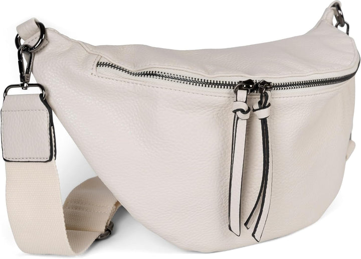 styleBREAKER Damen Halbmond Crossbody Schultertasche, abnehmbarer verstellbarer Schultergurt, Einfar