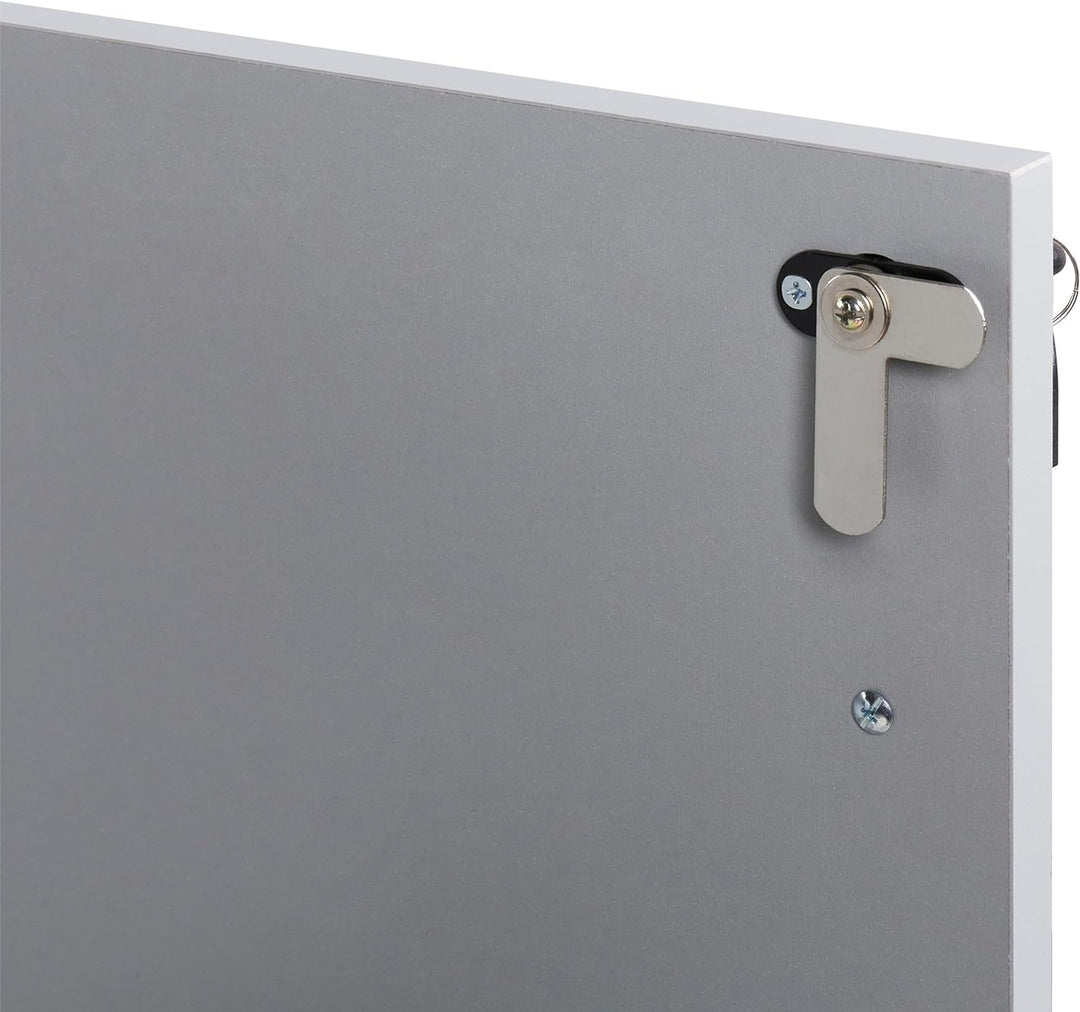 Büroschrank grau / weiss 80 x 80 x 40 cm abschliessbar für Wohnzimmer Büro Zehna
