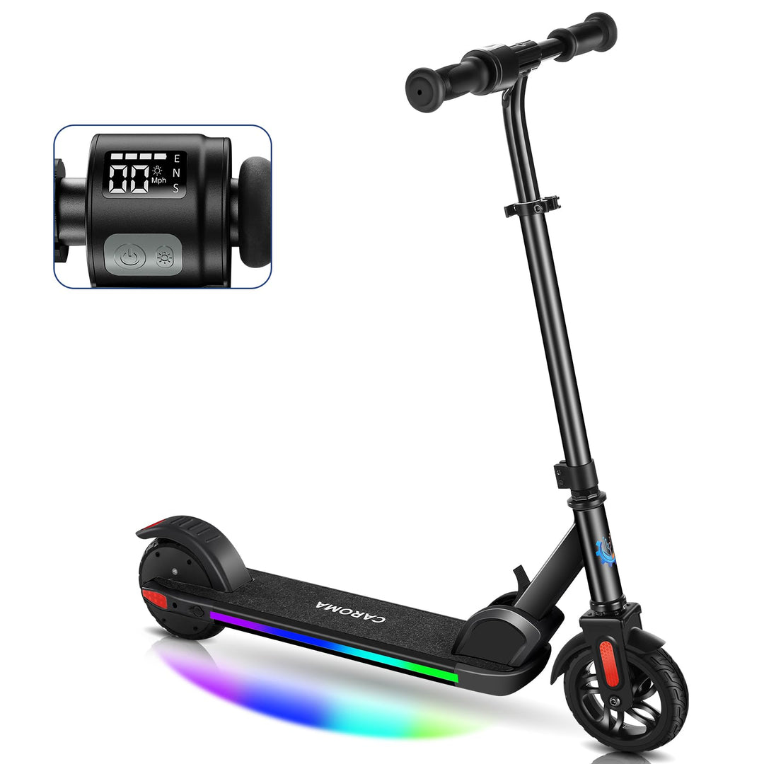 Caroma E Scooter für Kinder Alter 6-14, 150W/180W Motor, 16 km/h, 80 mins Fahrzeit, einstellbare Ges