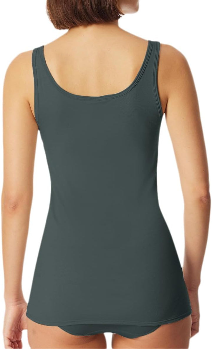 Schiesser Damen 2 PACK Trägertop Unterhemd - Modal Essentials 36 Schwarz / Grün, 36 Schwarz / Gr&#xF