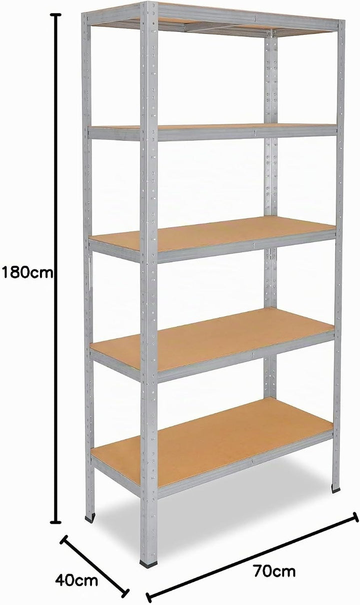 shelfplaza® 180x70x40cm HOME Schwerlastregal verzinkt/Metallregal mit 5 Böden/Kellerregal Metall, Ga
