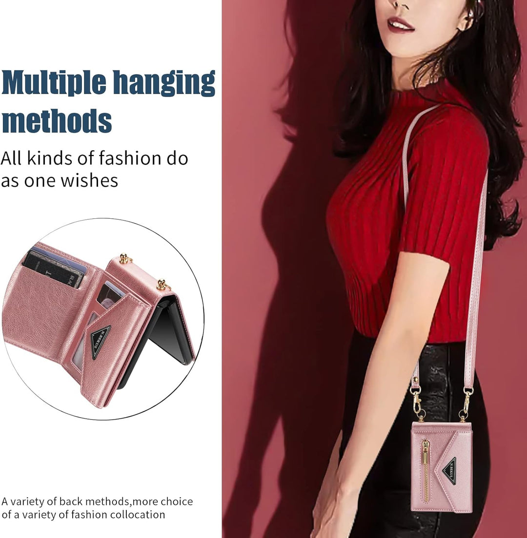 UDBKKDX Handyhülle für Samsung Galaxy Z Flip 4, Schutzhülle Mattes Leder mit Standfunktion hülle Kam