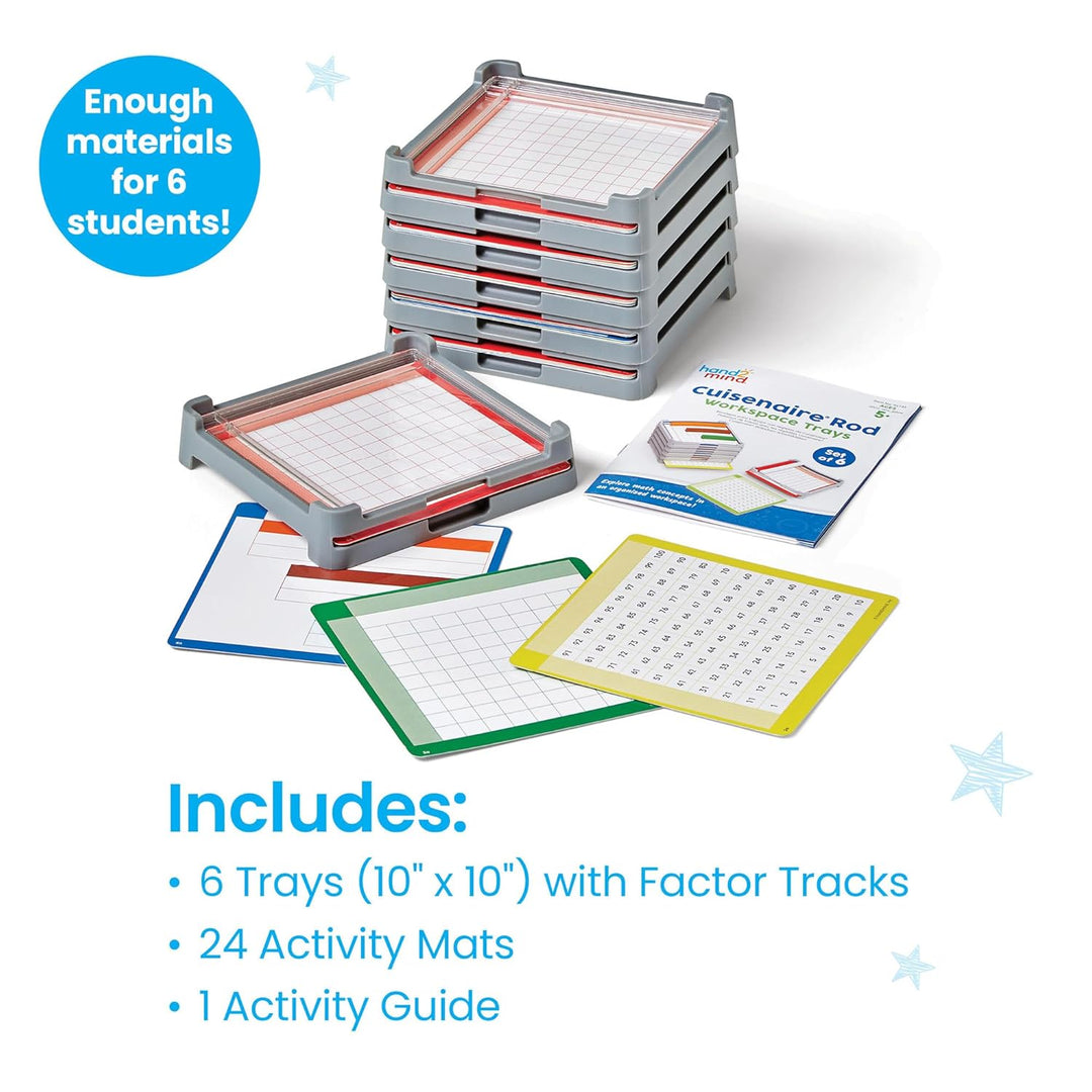 Learning Resources Cuisenaire Stab-Tabletts 6er-Set, ab 5 Jahren, enthält nur Tabletts und Aktivität