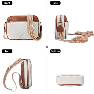 BOSTANTEN Damen Handy Umhängetasche, Crossbody Bag mit verstellbarem Breiter Gurt, PU Leder Gesteppt