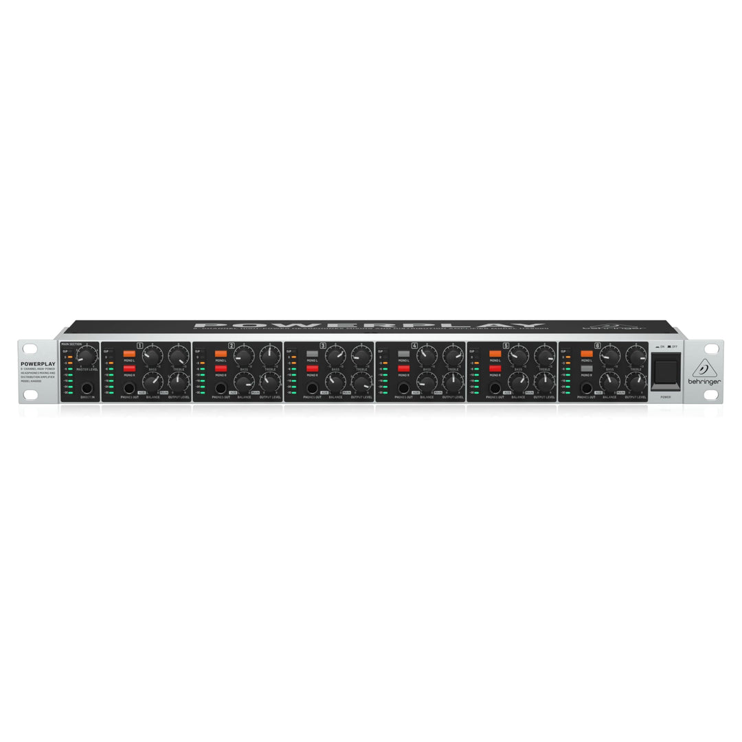 Behringer POWERPLAY HA6000 6-Kanal-Hochleistungs-Kopfhörer-Misch- und Verteilverstärker, POWERPLAY H