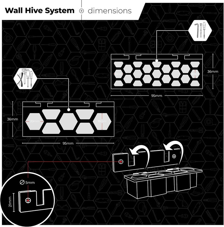 StealthMounts Wand-Hive-System, Schraubendreher-Regal, Aufbewahrungsregal für Handwerkzeug-Aufbewahr