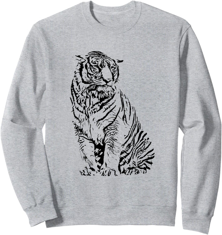 Tiger Motiv Raubkatzen Dschungel Katzen Zähne Krallen Tiger Sweatshirt