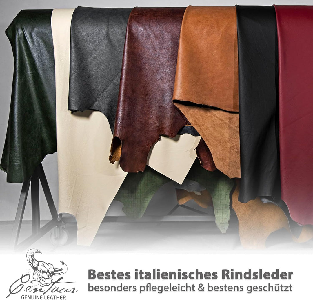 Centaur - Deko Lederkissen 50 x 40 cm für Sofa oder Schlafzimmer Cognac - Echt Leder Kissen Echtlede