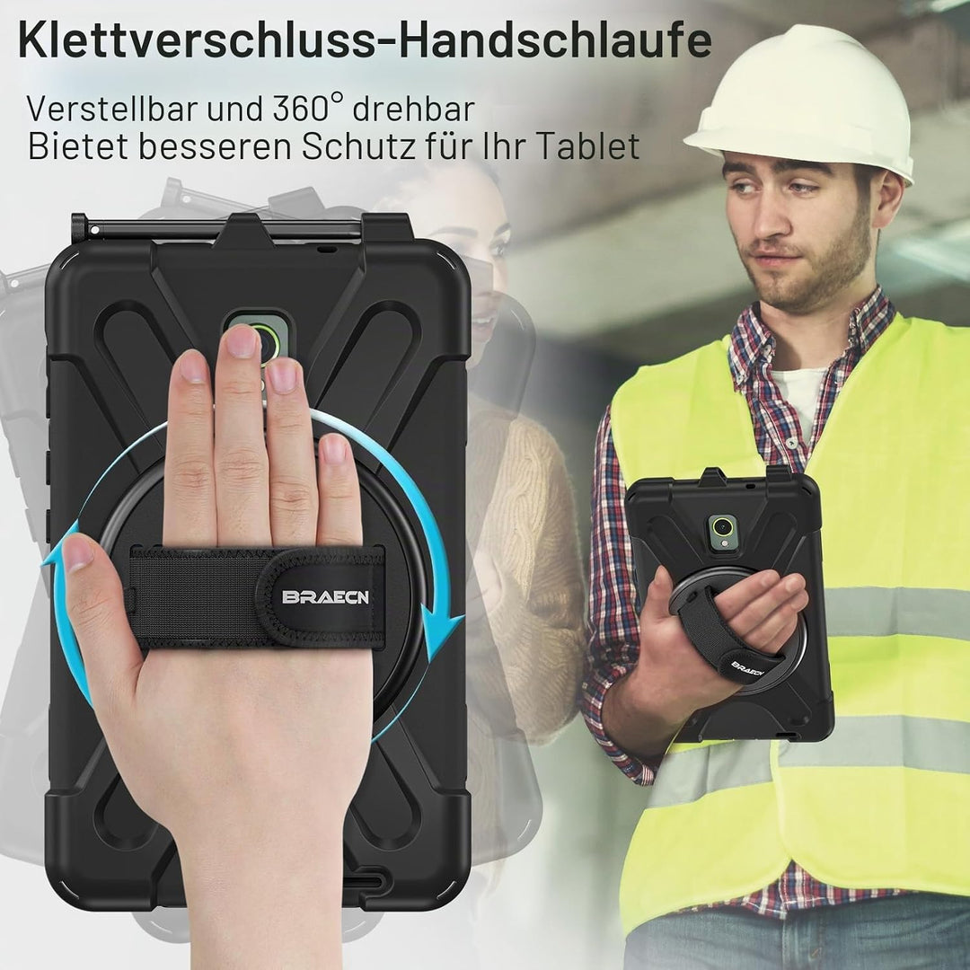 BRAECN Samsung Galaxy Tab Active 5/Tab Active 3 Hülle 8 Zoll SM-X300/X306B/T570/T575, Stossfeste Rob