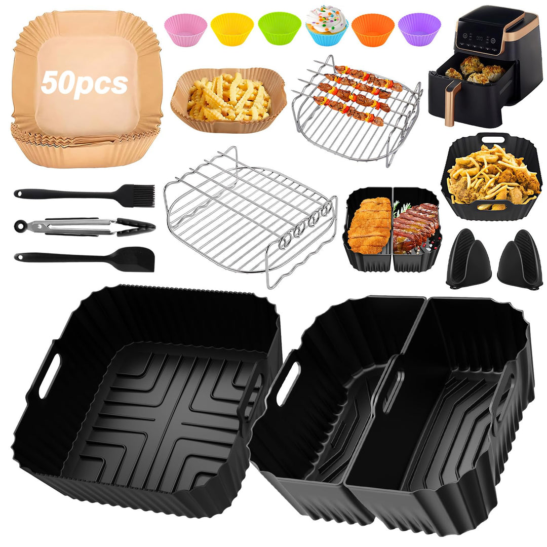 20PCS Heissluftfritteuse Zubehör Set für Ninja AF180EU Max Pro 6,2 L AF140EU, for COSORI 5,5L 6L, Ph