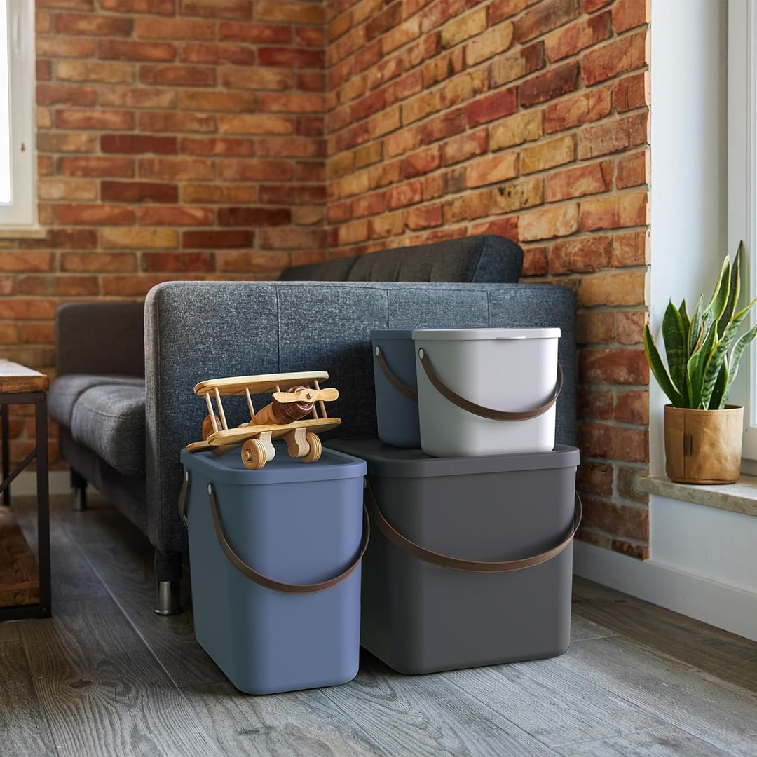 Rotho Albula Aufbewahrungsbox 25l mit Deckel, Kunststoff, Blau, Nicht zutreffend, Blau