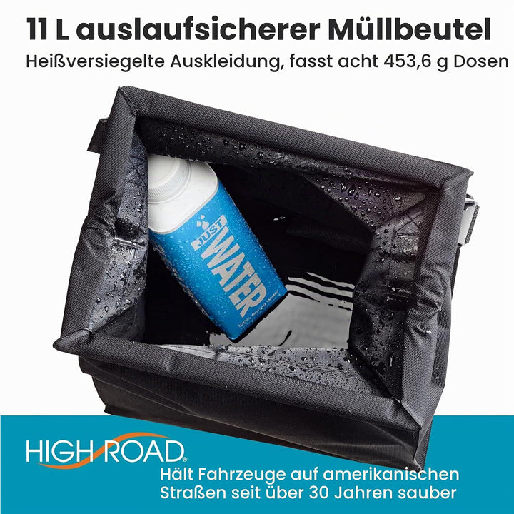 High Road TrashStash Auto-Müllbeutel zum Aufhängen, mit auslaufsicherem Futter und Federrahmenversch