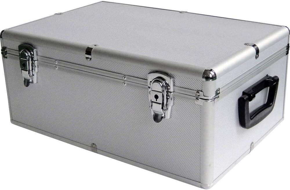 MediaRange Archivierungskoffer für 500 Discs, Aluminium-Optik, mit Einhängetaschen, silber