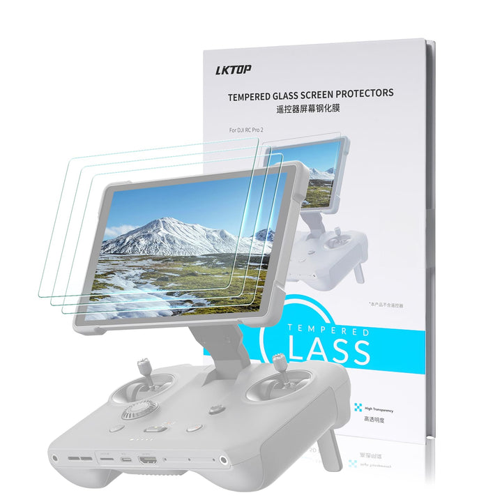 LKTOP 3er Pack RC Pro 2 Displayschutzfolie für DJI Mavic 4 Pro Controller-Zubehör HD Panzerglasfolie