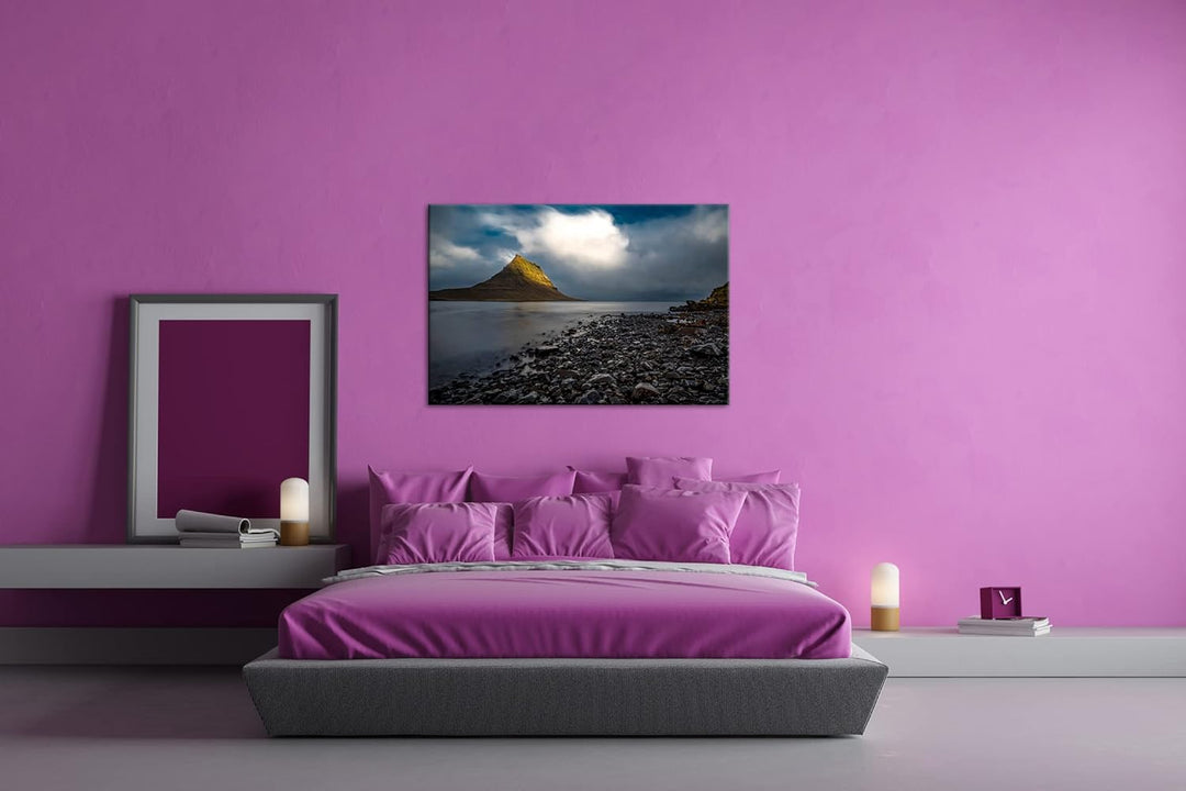 deyoli steinernde Küste Format: 80x60 cm als Leinwandbild, Motiv fertig gerahmt auf Echtholzrahmen,