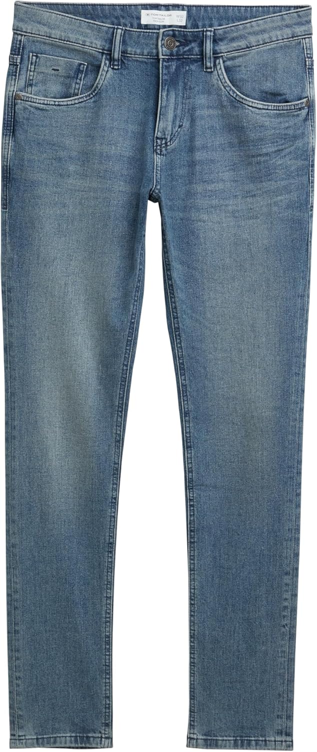 TOM TAILOR Herren Troy Slim Jeans 30W / 30L 10113 - Clean Mid Stone Blue Denim, 30W / 30L 10113 - Cl