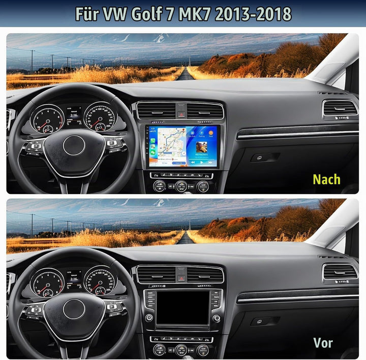 CAMECHO 2025 Neuestes 8 Core 4G+64G Android 13 Autoradio für VW Golf 5 Polo Skoda mit Navi Carplay A