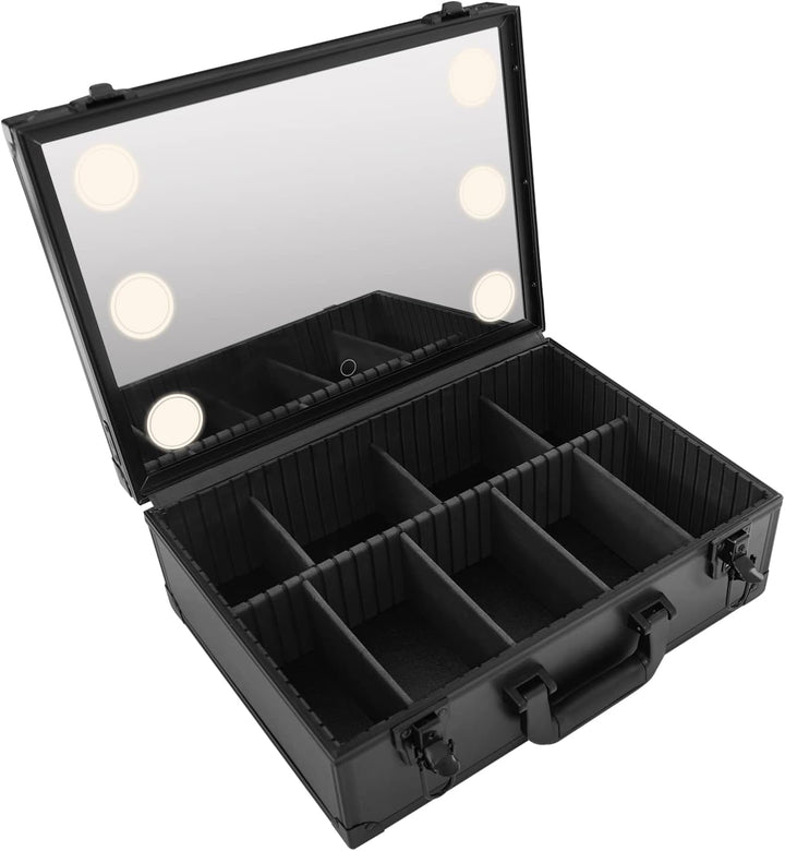 Reise Kosmetik Aufbewahrungsbox Make Up Box Schminkkoffer mit LED Licht Spiegel Kosmetische Organize