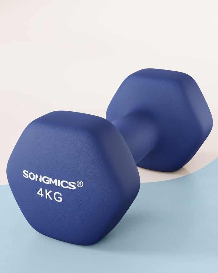 SONGMICS Hanteln, 2er Set,Hantelset, Kurzhanteln, Hexagon, Neopren-Beschichtung, Krafttraining, Work