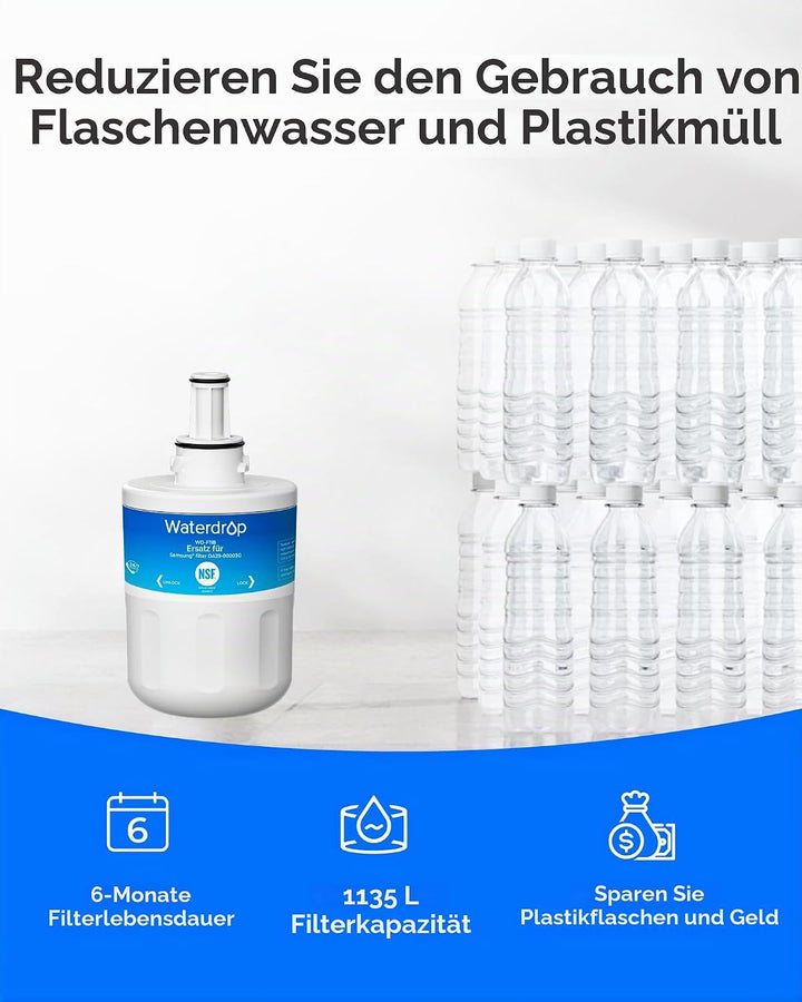 Waterdrop DA29-00003G Kühschrank Wasserfilter, Ersatz für Samsung AquaPure Plus DA29-00003G, DA29-00