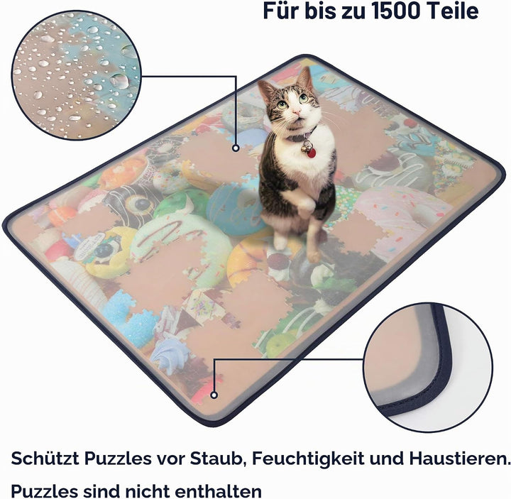 Tektalk Puzzle Board, tragbare Puzzlematte mit staubdichter Abdeckung zur Aufbewahrung von Puzzles,
