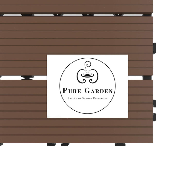 Pure Garden 50-LG1191 Terrassen- und Terrassenfliesen, ineinandergreifendes Lamellenmuster, für den