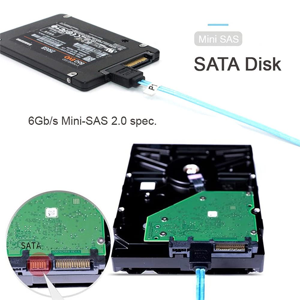 xiwai Intern 6 SATA 7pin auf 6 SATA 7pin Target SSD Festplatte 6Gbit/s Datenserver Raid-Kabel SATA 6