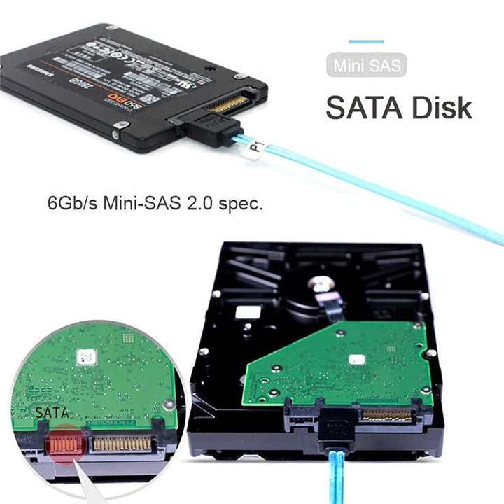 xiwai Intern 6 SATA 7pin auf 6 SATA 7pin Target SSD Festplatte 6Gbit/s Datenserver Raid-Kabel SATA 6