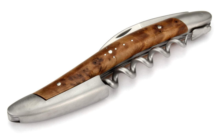Forge de Laguiole Kellnermesser - Griff Thuja - Edelstahl matt - Weinöffner Sommelier Korkenzieher