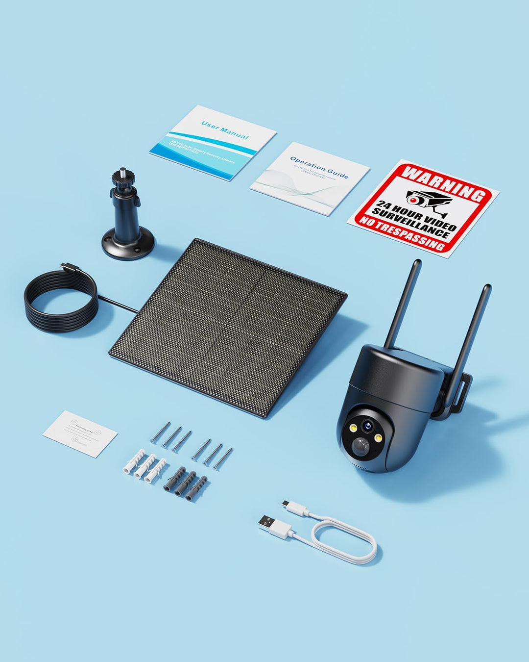 SEHMUA 4G LTE Überwachungskamera Aussen Akku, Solar Kabellose Überwachungskamera mit SIM Karte, 2K Ü