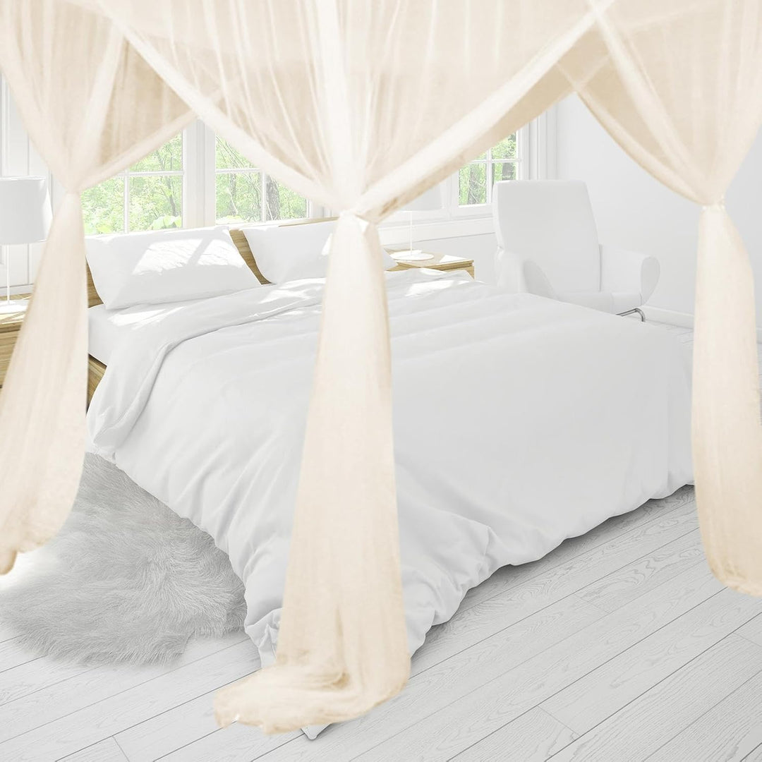 Baoblaze 4 Eckpfosten Himmelbett Vorhang, Moskitonetz Doppelbett und Einzelbett, Mückenschutz Moskit