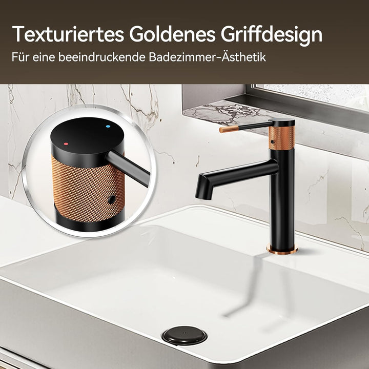 ALPHA HOME Bad Wasserhahn Einhebelmischer Mischbatterie Badarmatur Waschtischarmatur Waschbeckenarma