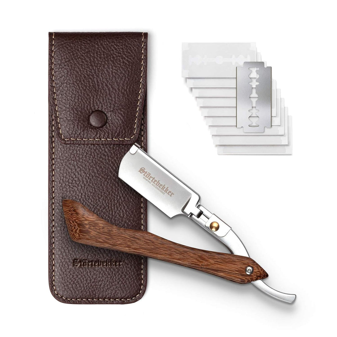 Störtebekker® Premium Rasiermesser All-in-one Set - inkl. Rasierpinsel, Rasierseife, Rasierschale, R