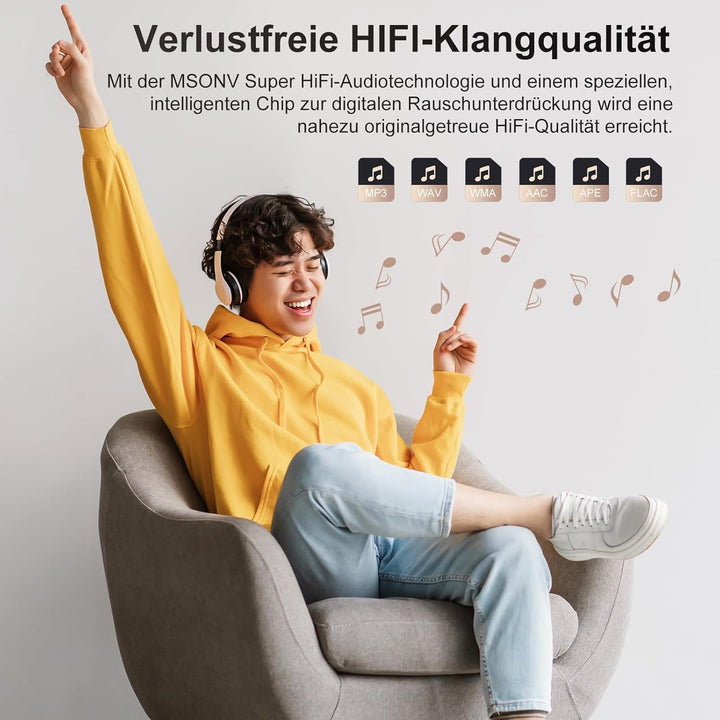 MECHEN 128GB MP3 Player mit Bluetooth 5.3, Dual Audio, 2,4 Zoll Touchscreen, Suchfunktion Verfügbar,