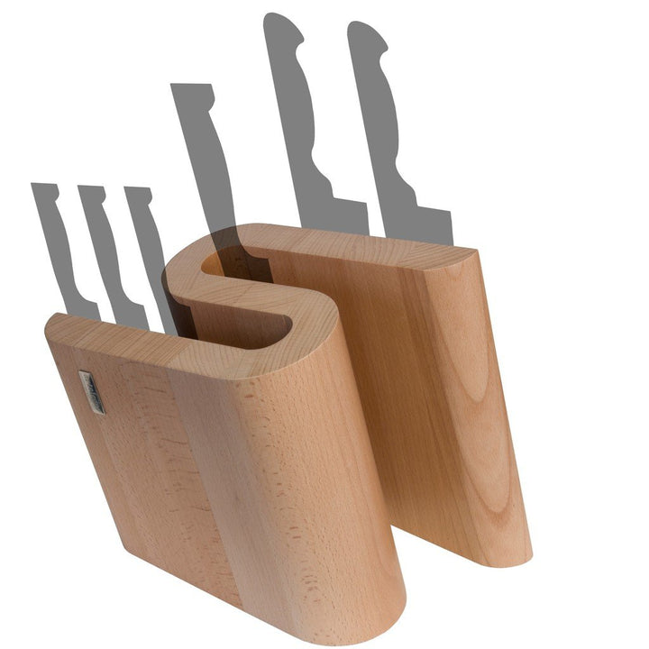 Arte Legno, magnetischer Messerblock und elegantes Küchenaccessoire, Buchenholz natur, 10 Knives, Na