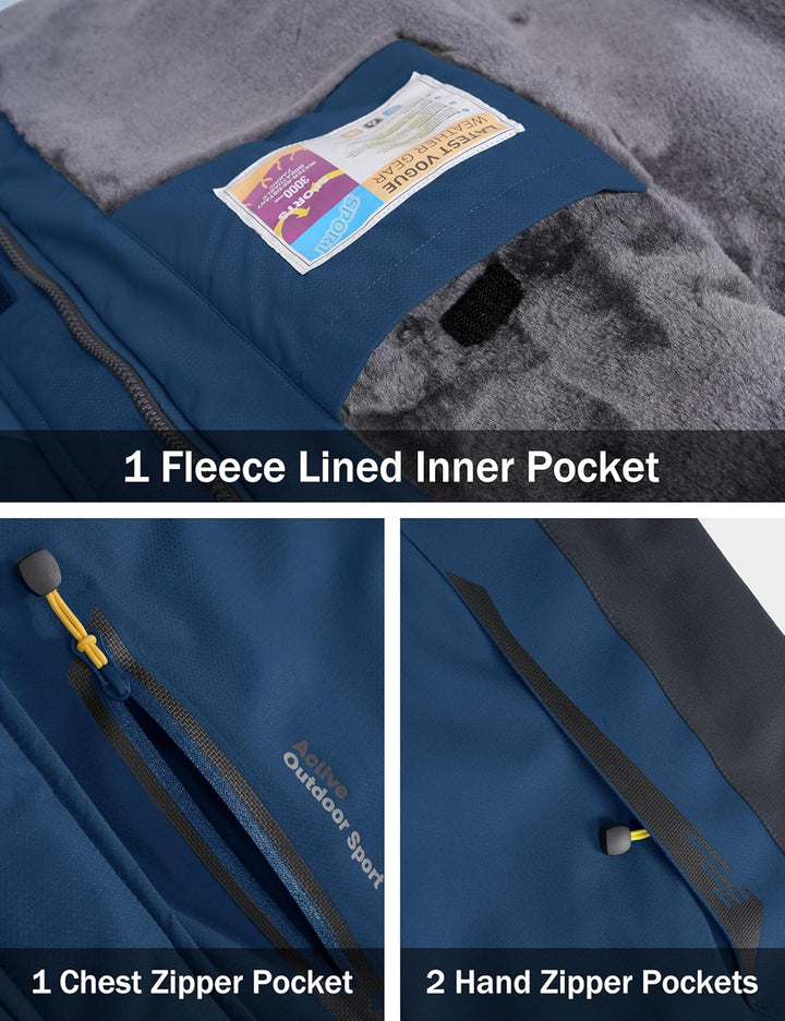 MAGCOMSEN Winterjacke Herren Warm Gefüttert Skijacke Wasserdicht Regenjacke Snowboardjacke Outdoor F