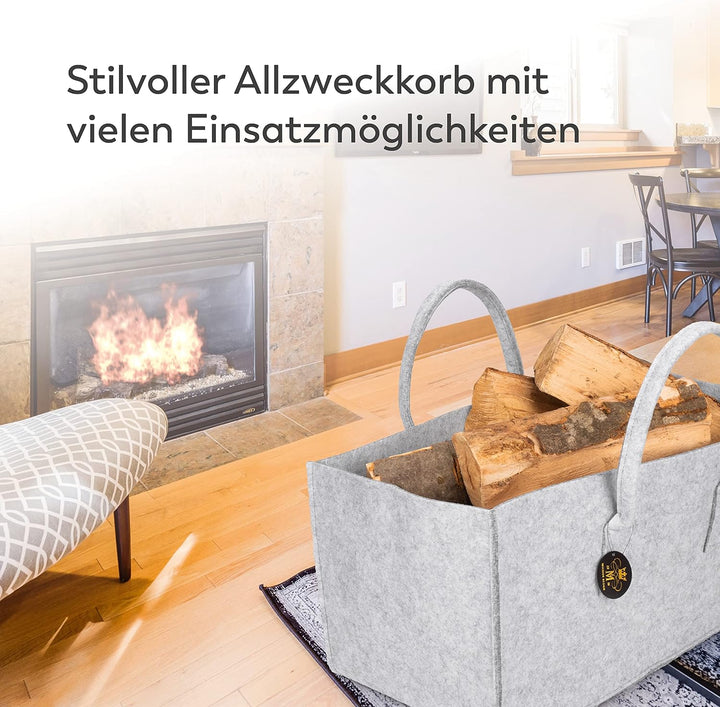 Rubberneck 2er Set Allzweck Filztasche mit Tragegriffen aus Filz, Faltbare Einkaufs-Taschen mit Henk