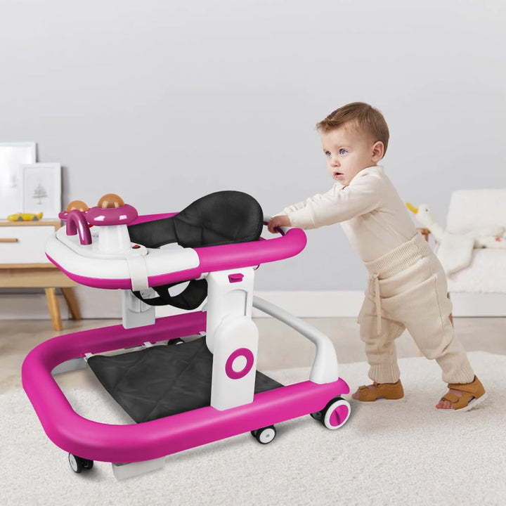 Lauflernhilfe für Babys, Jungen, Mädchen, mitwachsend, faltbar, 6 Räder, sturzsicher, 3 einstellbare
