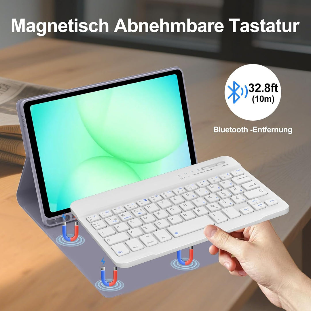 Tastatur für Samsung Galaxy Tab A11 8.7 Zoll 2025/A9 2023, Hülle mit Tastatur für Samsung Tab A11 Ma